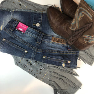 Rock and Roll Cowgirl Distressed Mini Skirt